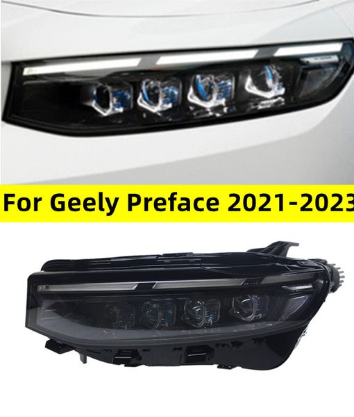 Фара автомобиля для Geely Preface 20 21-2023, светодиодная матричная лазерная линза, дневной свет, сигнальные огни, 8 фар ближнего света, 8 фар дальнего света