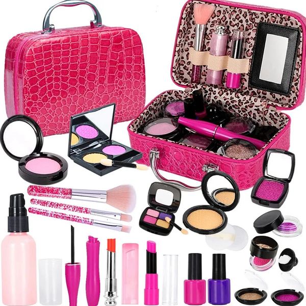 Kit trucco per bambini Simulazione Set cosmetici Finta giocattoli per ragazze Casa da gioco Trucco finto per piccolo regalo di compleanno 240115