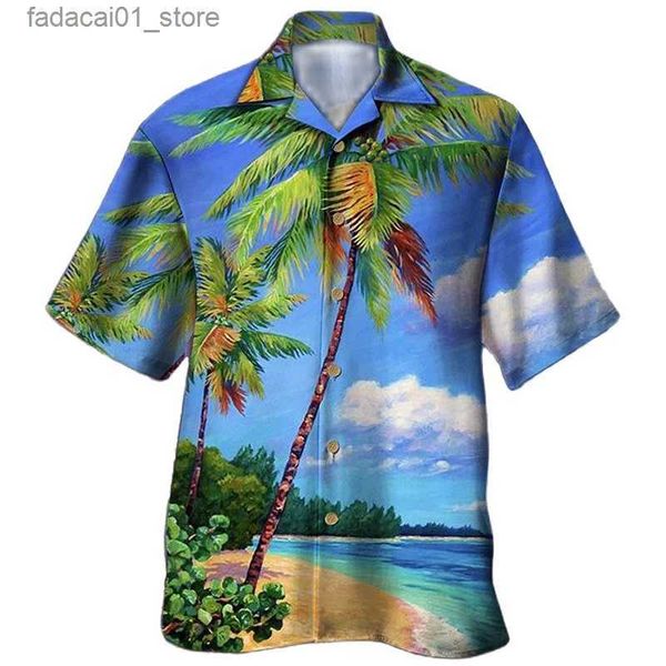Homens camisetas Camisa havaiana verão venda quente praia estilo unissex camisa moda casual manga curta oversized confortável respirável camisa topsq240116