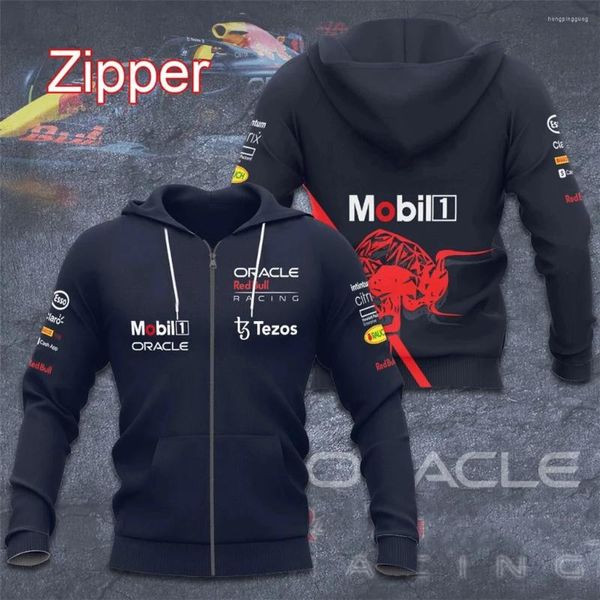 Erkek Hoodies 2024 Son Formula One Racing Sweatshirt 3d Kırmızı Baskı Yol Ceket Çocuk Hoodie Sıradan Bull Yokluk