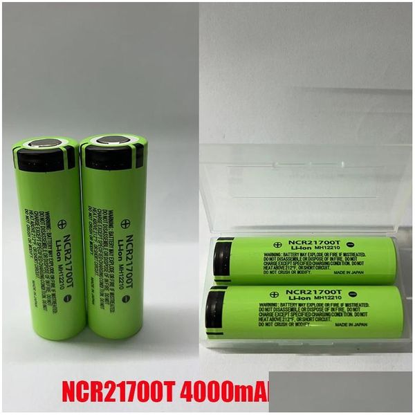 Batterie Ncr21700T 4000Mah 21700T 21700 Batteria di alta qualità 35A 3,7 V Scarico Ricaricabile al litio Consegna a goccia secca Caricatore elettronico Othum