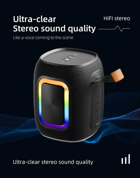 Altoparlanti portatili Altoparlante wireless Bluetooth Subwoofer esterno portatile impermeabile Batteria super lunga Soundbox Desktop da interno Mini pistola in acciaio YQ240116