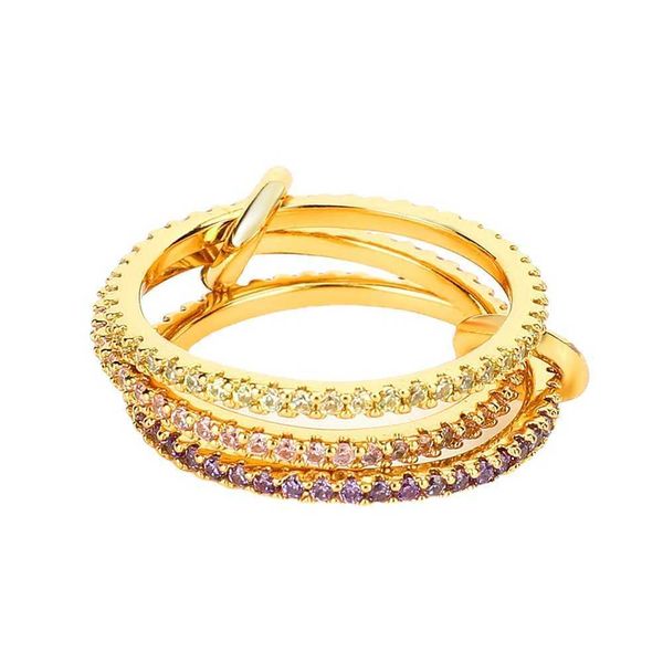 Anéis Gemini Spinelli Kilcollin marca designer Novo em joias finas de luxo anel com ligação Hydra em ouro e prata esterlina