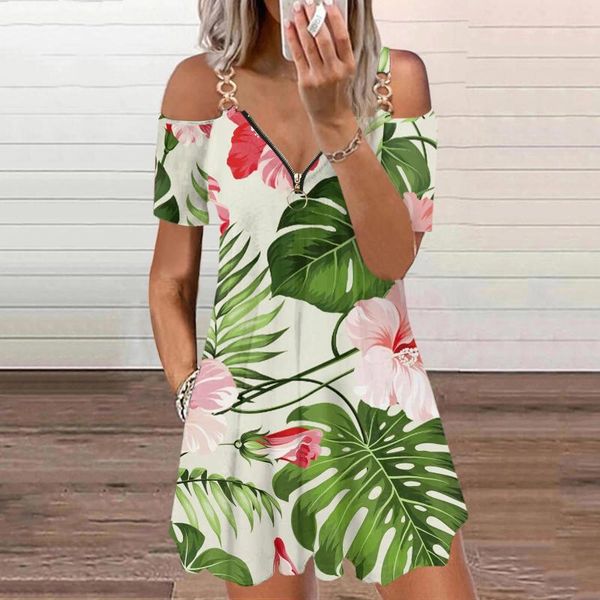 Casual Kleider Frauen Vintage Floral Gedruckt Off Schulter Etuikleid Boho Böhmen Urlaub Strand Sonne Lose Mini Frühling Sommer