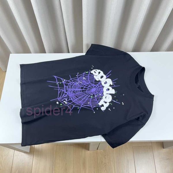 Designer-T-Shirt Sp5der Herren Lila Schwarz Shirt Grafik T-Shirt Man Spider Hoodie 555 Druck Damen Hochwertige Kurzarm Free People Kleidung Rundhalsausschnitt N7L7