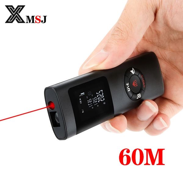 XMSJ Мини-лазерный дальномер 40 м 60 м, инфракрасный дальномер, USB перезаряжаемый портативный ручной дальномер, лента 240116