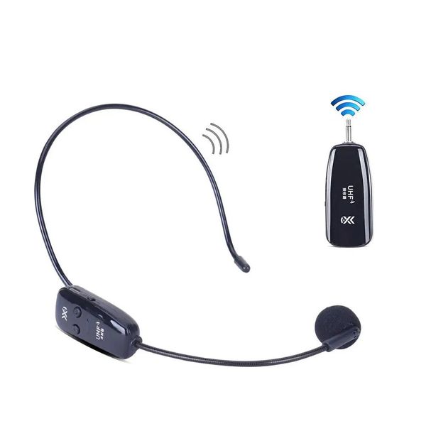 Microfones sem fio Microphone Headset Mic for Voice Amplifer Speaker Ensino Guia de Tour