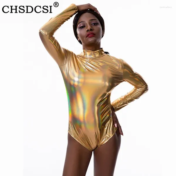 Женские брюки из двух частей CHSDCSI, водолазка, женское сексуальное боди, однотонное осеннее платье с длинным рукавом, женские узкие комбинезоны, облегающий золотой боди, клубный костюм