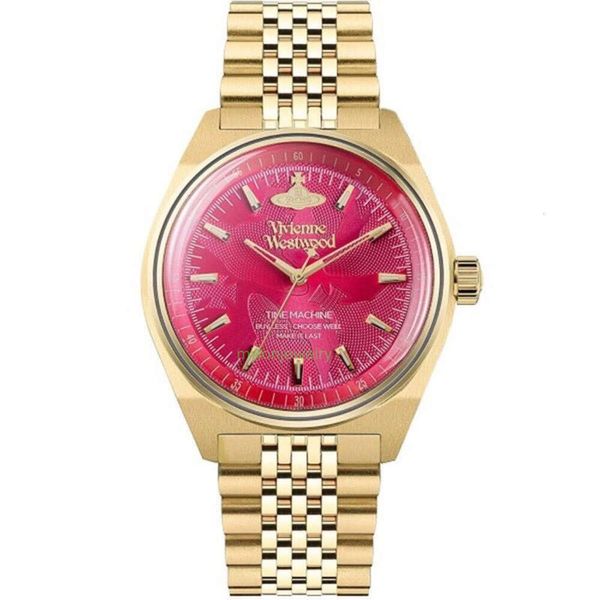 Vivianeism Westwoodism Watch Organizzazione dell'imperatrice Dowager Saturno Watch High Definition Edition Rose Red Quart Temperamento di alto grado per le donne