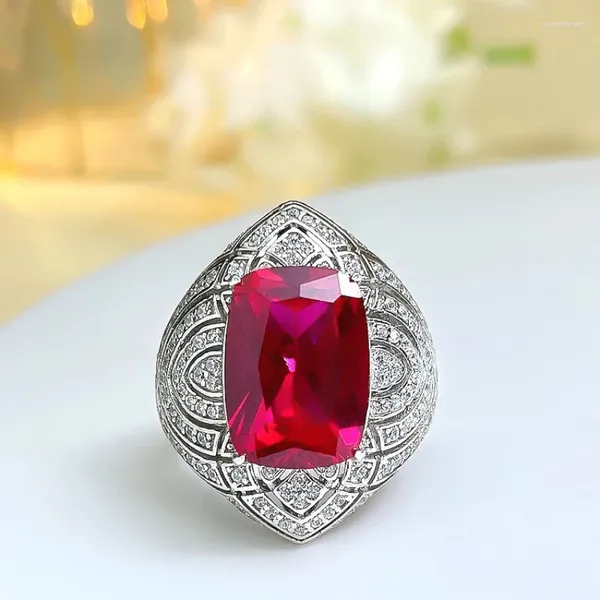 Anéis de cluster luxo clássico s925 prata esterlina anel colorido conjunto com importado alto carbono diamante noivado jóias femininas