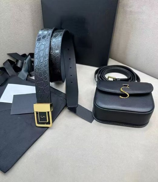 Bolsa de cintura de designer de couro genuíno masculino feminino cinto elegante e bolsa de ombro combinação carteira bolsa de ombro destacável bolsa de cartão de celular batom