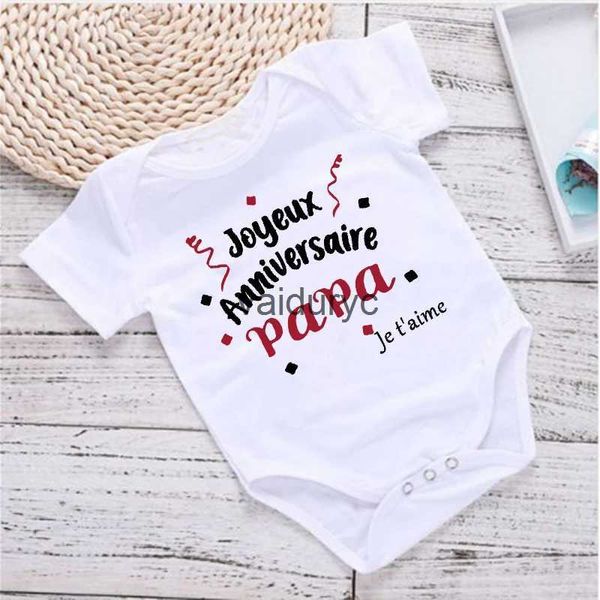 Rompers mutlu yıllar baba seni seviyorum yürümeye başlayan bebek kıyafetleri yenidoğan bodysuit bebek kısa kollu romper baba bebek kıyafetleri hediyeler h240508