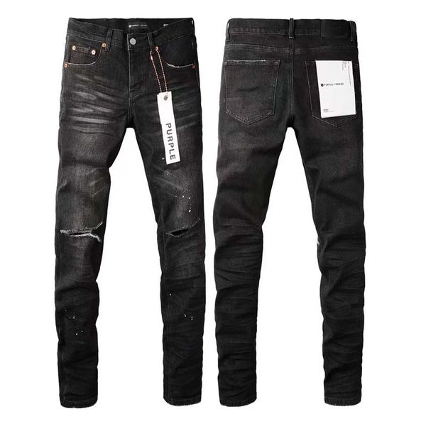 Herren-Lila-Jeans, Designer-Jeans, zerrissen, Patchwork, für Trendmarke, Motorradhose, Herren, Röhrenjeans, schwarze Jeans, gestapelte Jeans, lange Hosen für Herren, schwarze Loch-Designer-Jeans für Damen