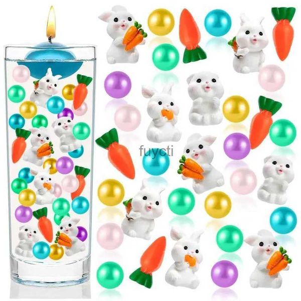 Outros suprimentos para festas de eventos Páscoa vaso enchimento pérola para vaso velas flutuantes Candyland pérolas géis de água contas com coelho cenoura para decoração de mesa de Páscoa YQ240116