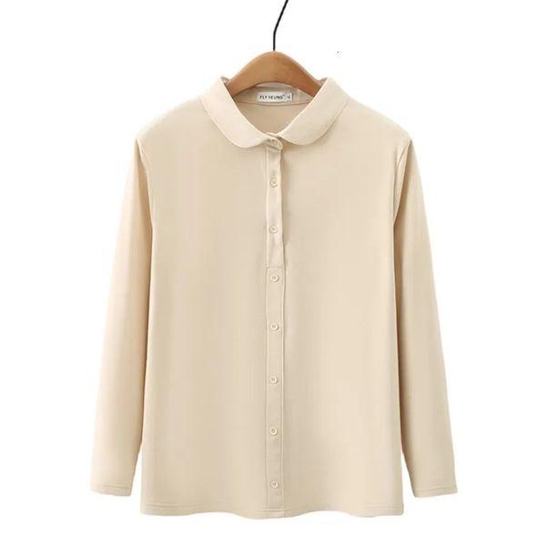 Basic Thermal Revers Shirt Damen Plus Size Herbst Winter Freizeitkleidung Pullover Blusen Komfort und Wärme Tops F5 9078 240116