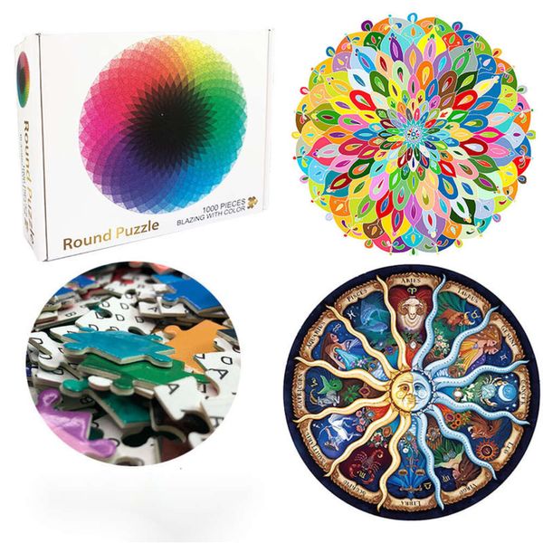 Nuovo puzzle per adulti da 1000 pezzi, giocattolo puzzle per bambini antistress, paesaggio floreale arcobaleno