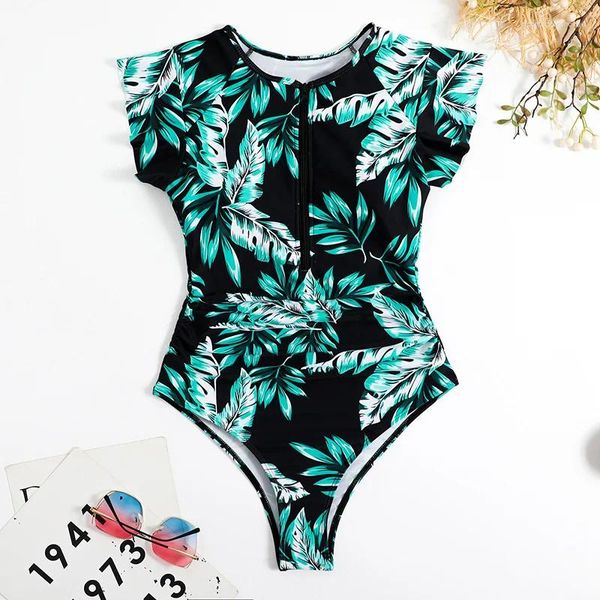 Roupa de banho feminina 2024 sexy zíper maiôs de uma peça fechado feminino push up corpo nadar wear fatos de banho praia piscina banhista