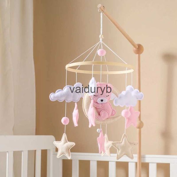 Mobiles# Krippe Mobile Baby Holz Bett Glocke Baby Rasseln Weicher Filz Cartoon Bär Spielzeug Kleiderbügel Krippe Mobile Bett Glocke Holz Spielzeug Halterung Kind Geschenkevaiduryb