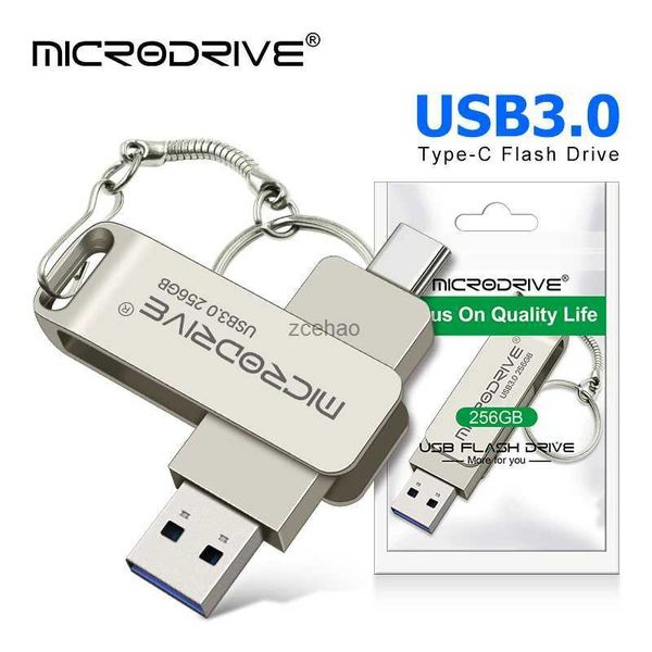 USB-Flash-Laufwerke 2 in 1 OTG USB 3.0 auf Typ-C Flash Pen Drive Memory Stick USB3.0 Flash-Disk 64GB 128GB 256G Typ C Pendrive kostenloser Versand