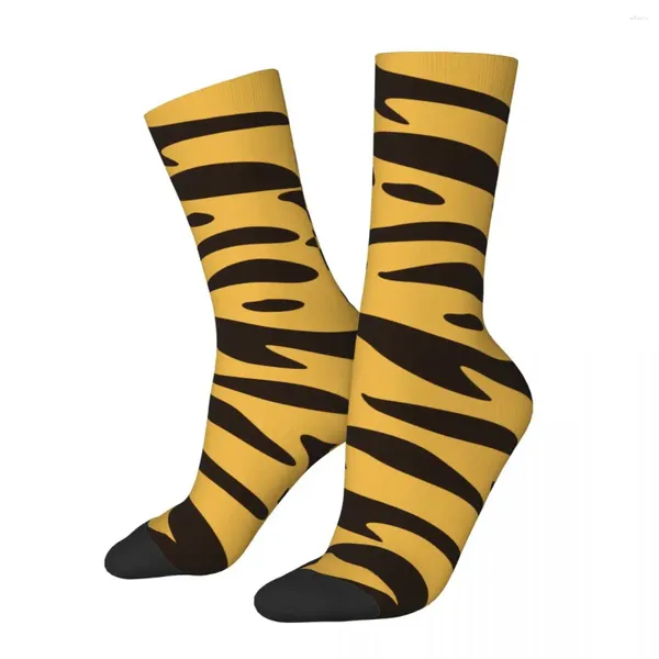 Мужские носки с узором тигра 2024, мужские носки среднего размера для пар, индивидуальный хип-хоп, Harajuku, забавные