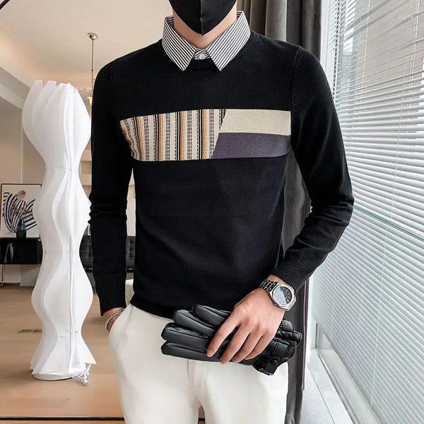 Мужские свитера 2024, трикотаж, кашемировый свитер, пуловеры с v-образным вырезом, вязаные норковые зимние высококачественные джемперы с длинными рукавами, топы D205