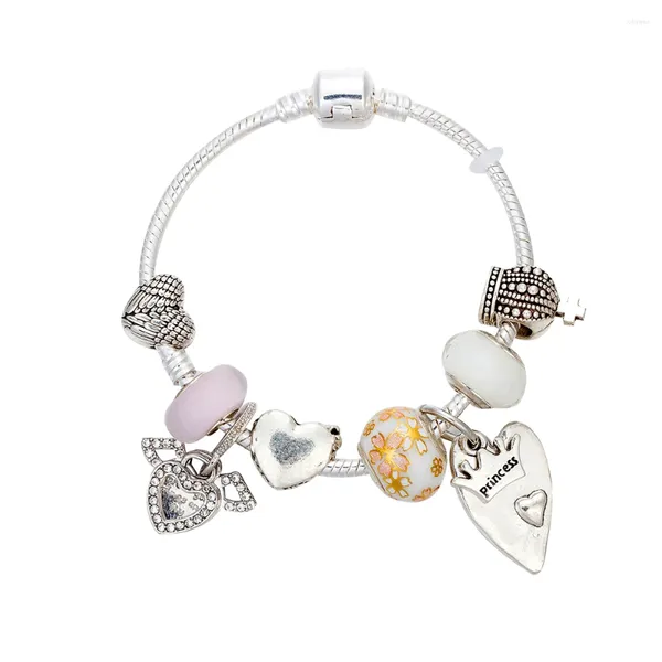 Charm-Armbänder VIOVIA Design Pulcera Liebe herzförmige Charms für Frauen DIY Perlen passen Original Armreifen Surtidor Schmuck Geschenke