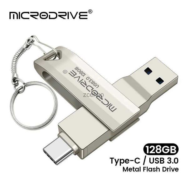 USB-флеш-накопители 2 в 1 OTG USB-C флэш-накопитель Металлическая карта памяти USB 3,0 флэш-диск 64 ГБ 128 ГБ 256 ГБ USB3.0 Dual C Pendrive