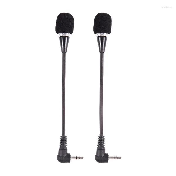 Microfones Top Deals 2X Flexível 3.5mm Jack Mini Microfone Mic para PC Laptop Desktop Skype Yahoo Black