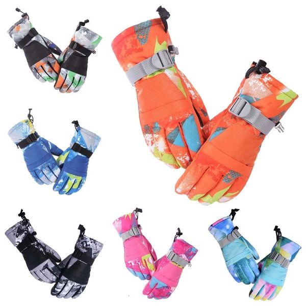 Детские зимние теплые лыжные перчатки с сенсорным экраном и сноубордом, варежки с длинными пальцами P0RA 240116