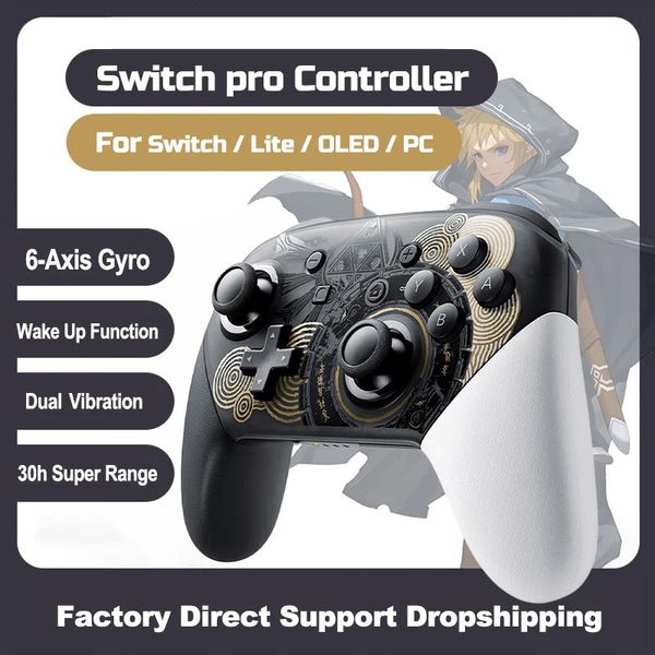 Gamepad sem fio Bluetooth para Nintend Switch Pro Controller Limited Theme Joystick para PC e Switch Oled Lite Game Console 240115