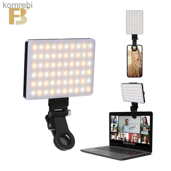 Selfie Lights FB RGB LED Video Light Photography wiederaufladbare Clip -Füllung Light Dimmable 24 Beleuchtungseffekte für Selfie Vlog Make -up Tiktokl240116