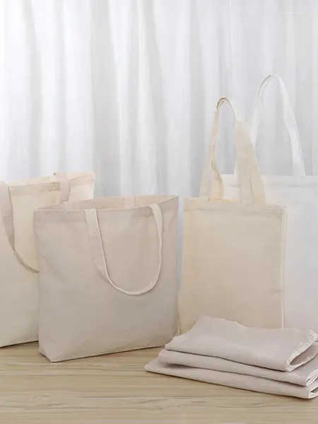 Borse per la spesa Borsa in cotone regalo stampata in bianco con vela portatile alla moda per studenti di grande capacità