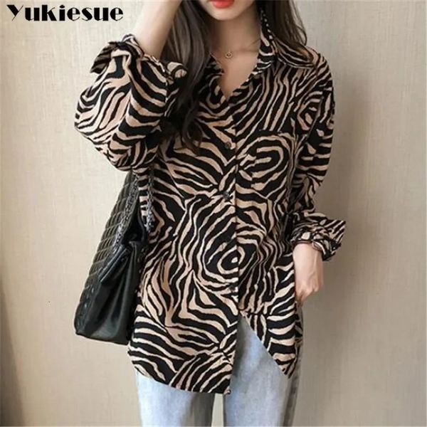 Mulher sexy blusas de manga longa leopardo verão camisa feminina blusa para mulheres blusas topos e camisas chiffon 240116