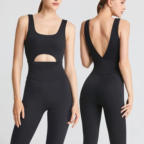 Yoga-Overalls für Damen, V-Rücken, hoch dehnbar, Bodys, Sportbekleidung, Fitness-Strampler, gepolsterte Nylon-Soft-Gymnastik-Workout-Overalls 240116