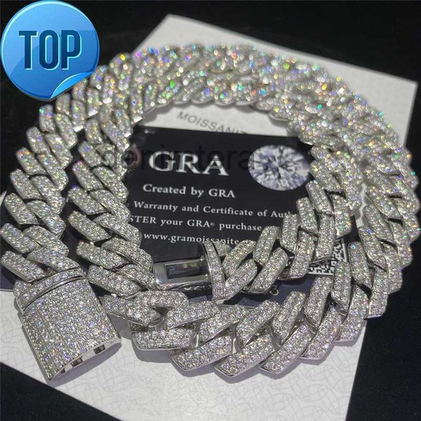 Stock Iced Out Vvs Bracciale Sier Bling Moissanite Diamante Catena a maglia cubana Collana di gioielli da uomo Hip Hop VXYG