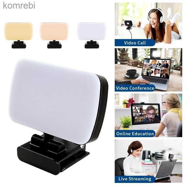 Selfie Lights Videoconferência 6500KPortátil LED Video Light Cube Laptop Computer Webcam Light Zoom Call Lighting com clipe para transmissão ao vivoL240116