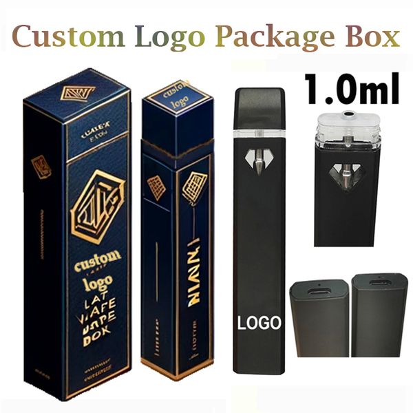 Özelleştirilmiş Vape Kalem 1.0ml 2ml 3ml Pods Tek Kullanımlık E-sigara Ekran Paket Kutular Kalın Yağ Arabaları Şarj Edilebilir 280mAh Pil Özel Logosu Boş Kalem Buharlaştırıcı