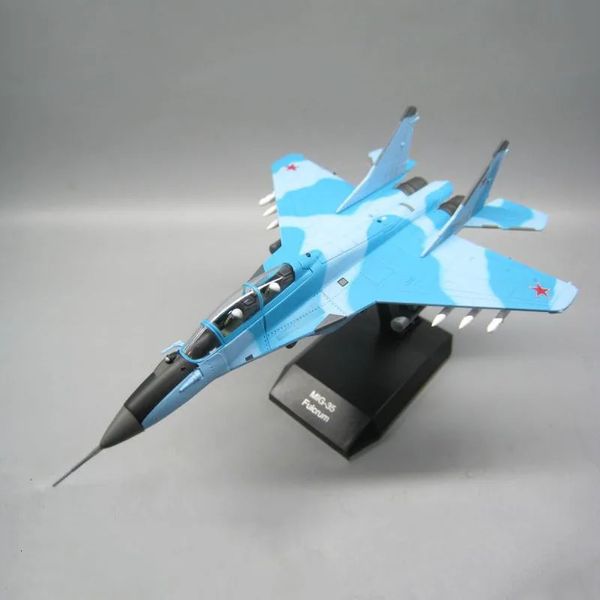 Escala 1/100 Rússia Fulcrum MIG-35 aeronaves aviões caça modelos crianças brinquedos para exibição mostrar coleções 240116