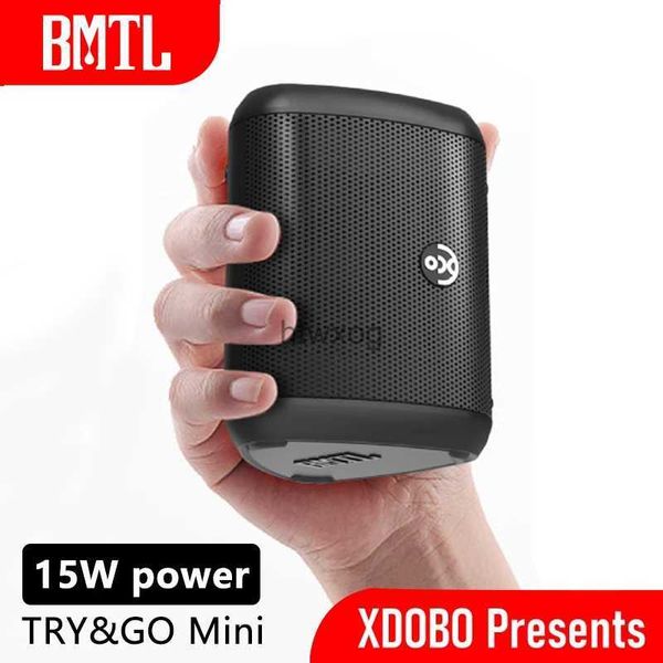 Altoparlanti portatili XDOBO Altoparlante Bluetooth portatile da 15 W BMTL Try Go Mini Radio FM Subwoofer a colonna wireless impermeabile esterno 360 Stereo Surround YQ240116