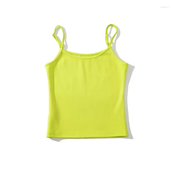 Canotte da donna Canotte con cinturino fluorescente 2024 Canotte corte sexy alla moda estiva Canotte con cinturino