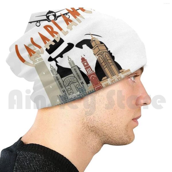 Berets Casablanca Beanie Hedging Cap DIY Print Kissen Marokko Ingrid Bergman Humphrey Bogart Film Desert Plane Love Heres