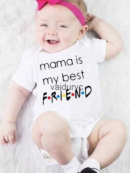 Strampler „Mama ist mein bester Freund“-Aufdruck, Baby-Overall, Kleinkind-Mädchen-Jungen-Kleidung, Ropa-Sommer-Kurzarm-Bodysuits, lustige Geschenke für die Babyparty