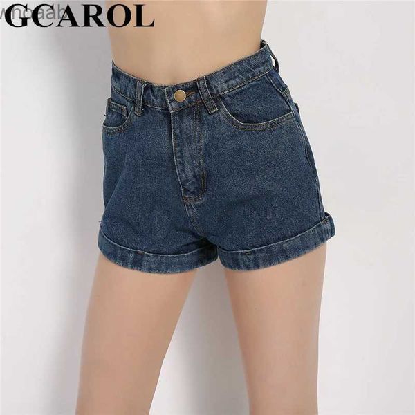 Kadınlar kot gcarol yaz kadınlar denim şort vintage yüksek bel kelepçeli kot pantolon şort gündelik cadde seksi yaz bahar temel şort yq240116