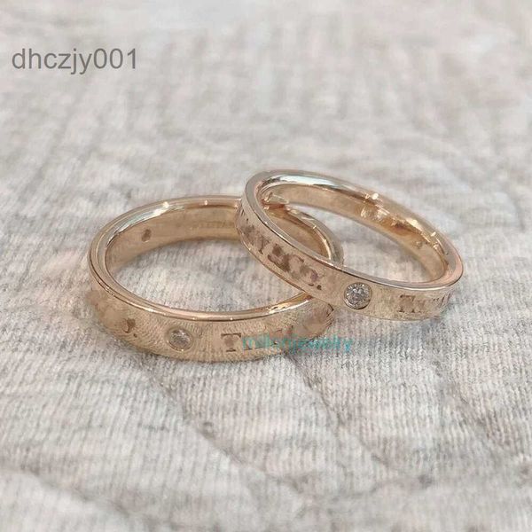Ювелирные кольца, классическое кольцо с тремя бриллиантами для пары, пара инкрустированных розовым золотом для мужчин и женщин с индивидуальным трендом FYSJ