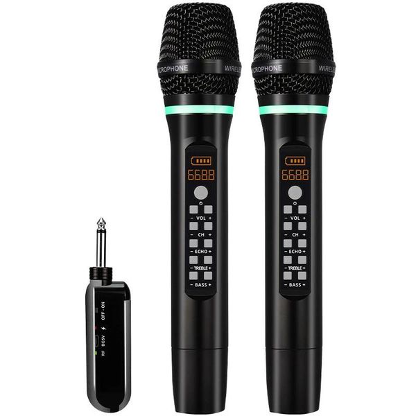 Mikrofonlar Profesyonel UHF Kablosuz Mikrofon Handheld Bluetooth Karaoke Mikrofon Kayıt Stüdyosu Ev Partisi Araba Konuşmacısı İçin Şarkı Söylemesi