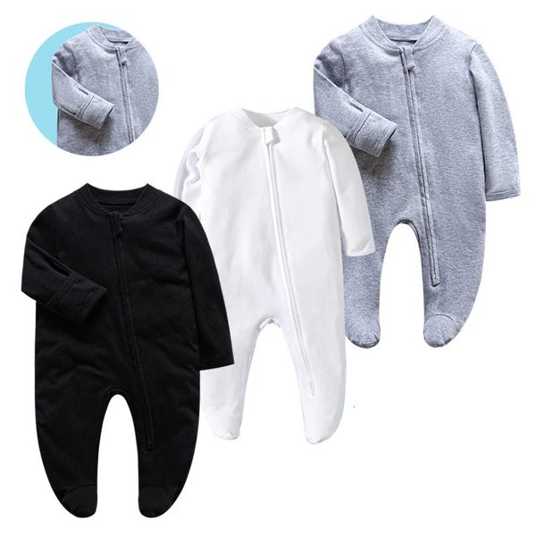 Macacão de bebê de algodão conjunto com meninos recém-nascidos macios e meninas macacão 0-12m Onesie primavera e outono roupas de bebê calças rastejando 240116