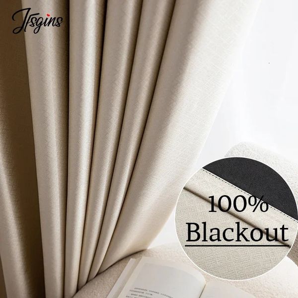 Cortina blackout para sala de estar, cortinas grossas para quarto, janela, decoração de luxo, cortinas prontas para isolamento 240115