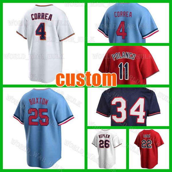 4 Carlos Correa Jersey Beyzbol 25 Byron Buxton 49 Pablo Lopez Minnesotas Jorge Polanco Max Kepler Twins Harmon Killebrew Christian Vazquez Ryan Jeffers Nick Gordon