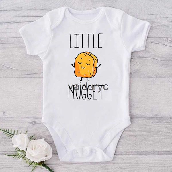 Rompers Little Nugget Baby Anúncio Recém -nascido Bodysuits Summer Garotas Meninas Meninas Gravidez Revelar roupas Presente de chuveiro infantil H240508