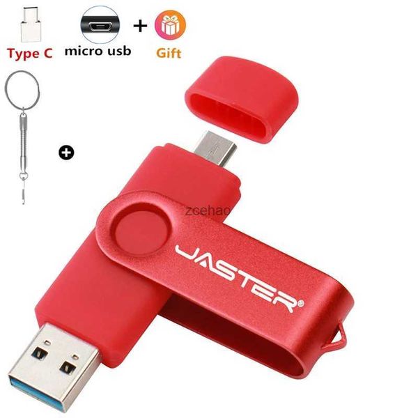 Unidades flash USB JASTER USB 2.0 OTG USB flash drive Smart Phone Tablet PC 4GB 8GB 16GB 32GB 64GB Pendrives OTG Real Capacidade USB stick